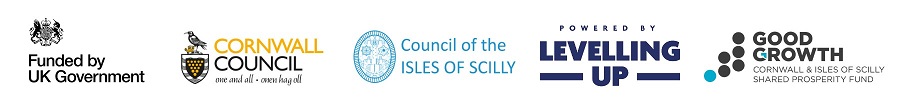 Funded by UK Government, Cornwall Council, Council of the Isles of Scilly, Levelling Up, and the Good Growth Cornwall and Isles of Scilly Shared Prosperity Fund